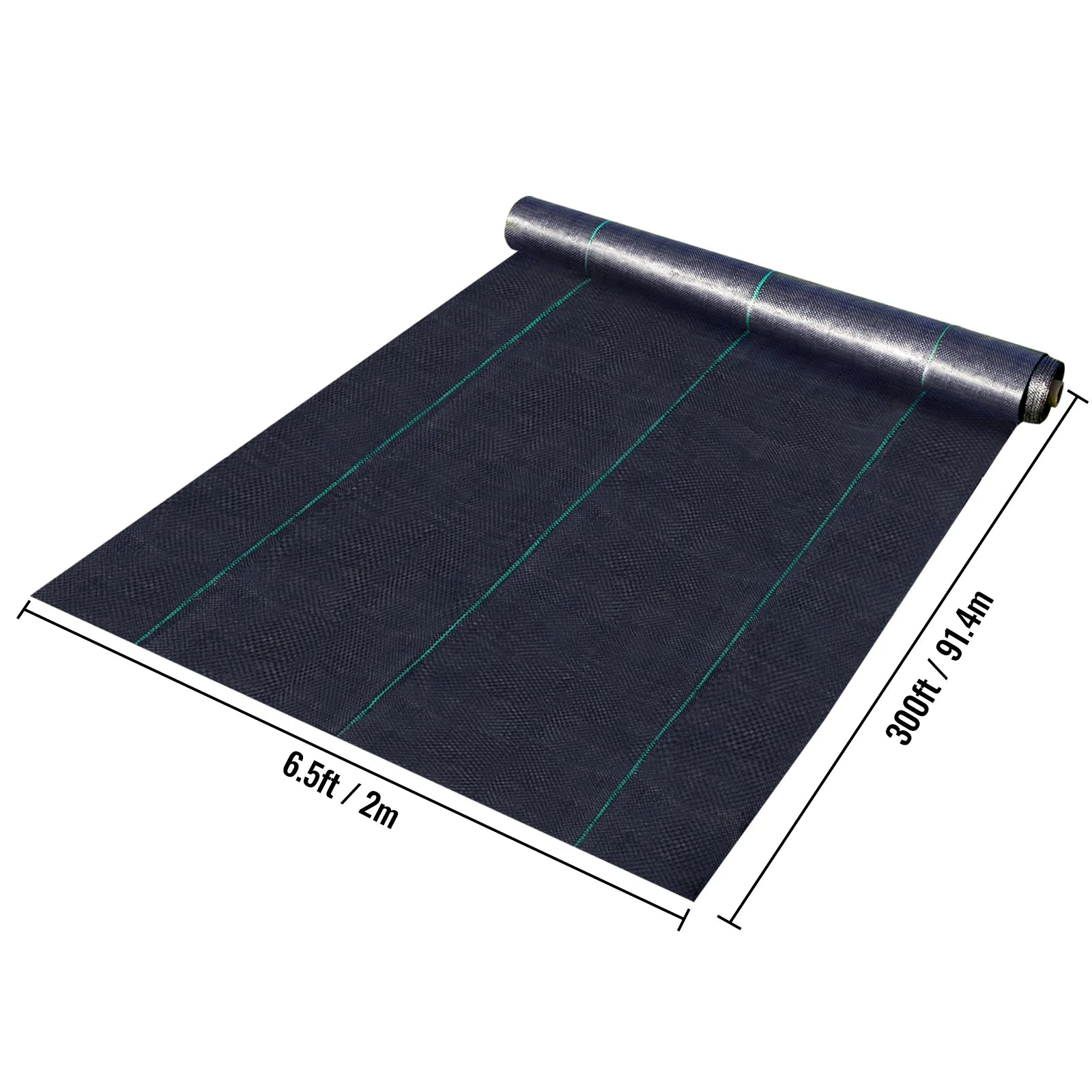 KFFKFF 6.5FTx300FT Superior Weed Barrier Cloth, Robust 3.2OZ, Interlaced Weed Prevention Material, Excellent Permeability Ideal for Flower Beds, Geotextile Cloth for Underlayment