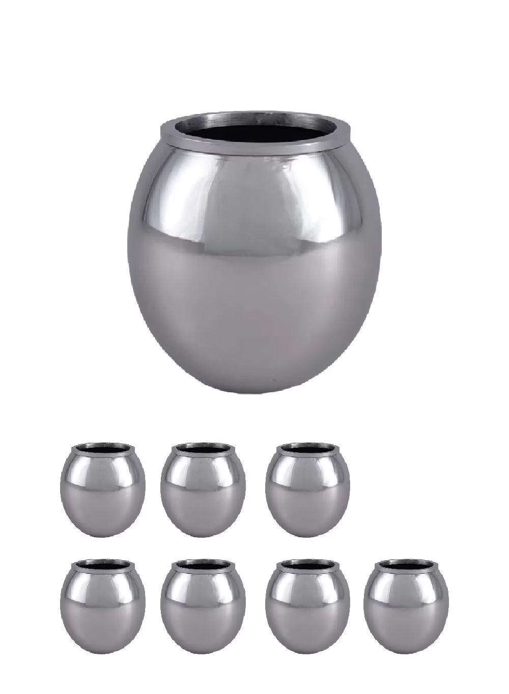 Stainless Steel Globe Shape Vase, Pack 8