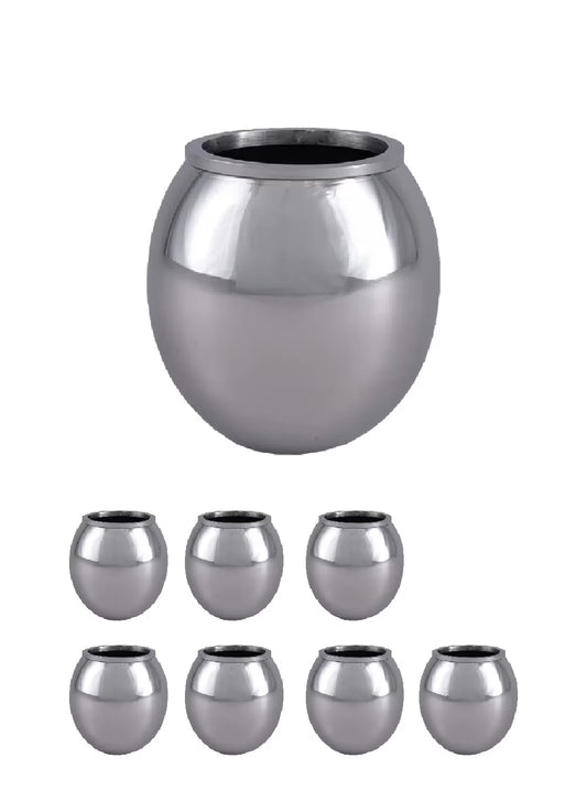 Stainless Steel Globe Shape Vase, Pack 8