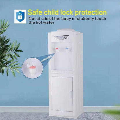 Water Cooler Dispenser 5 Gallon, Water Dispenser Hot & Cold Top-Loading Water Cooler for 5 Gallon Bottle with Child Safety Lock Removable Drip Tray & Storage Cabinet for Home Office