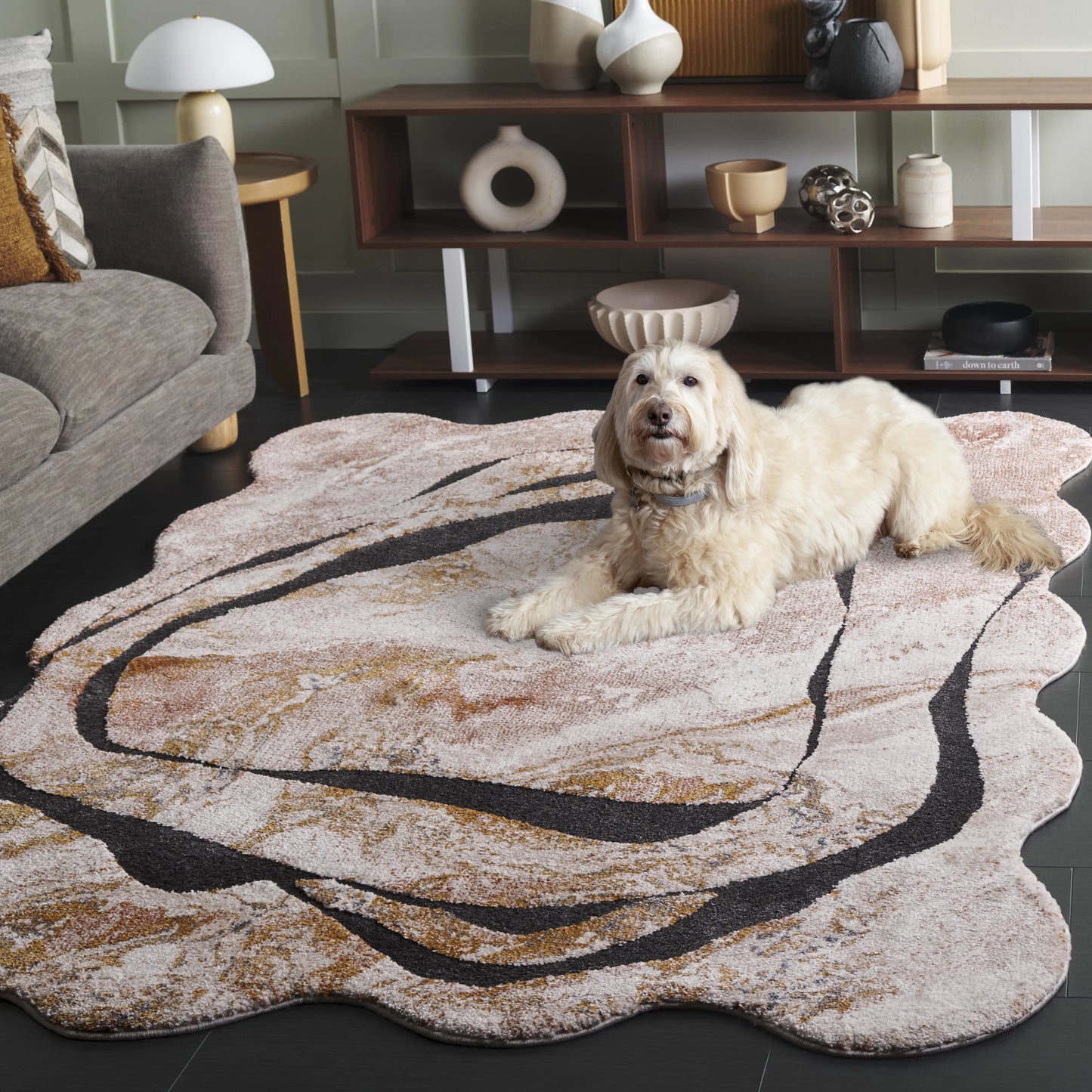 SAFAVIEH Contour Seanna Abstract Area Rug, Rust/Ivory, 8' x 10'