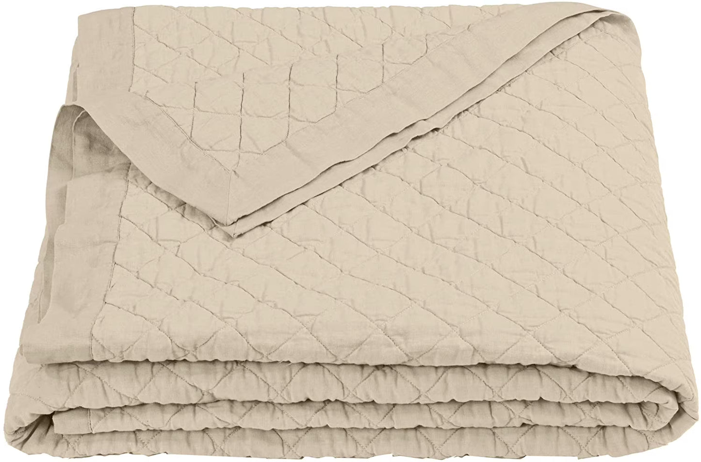 HiEnd Accents Linen Quilt, King Light Tan Light Tan King
