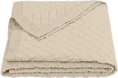 HiEnd Accents Linen Quilt, King Light Tan Light Tan King