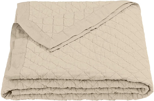 HiEnd Accents Linen Quilt, King Light Tan Light Tan King