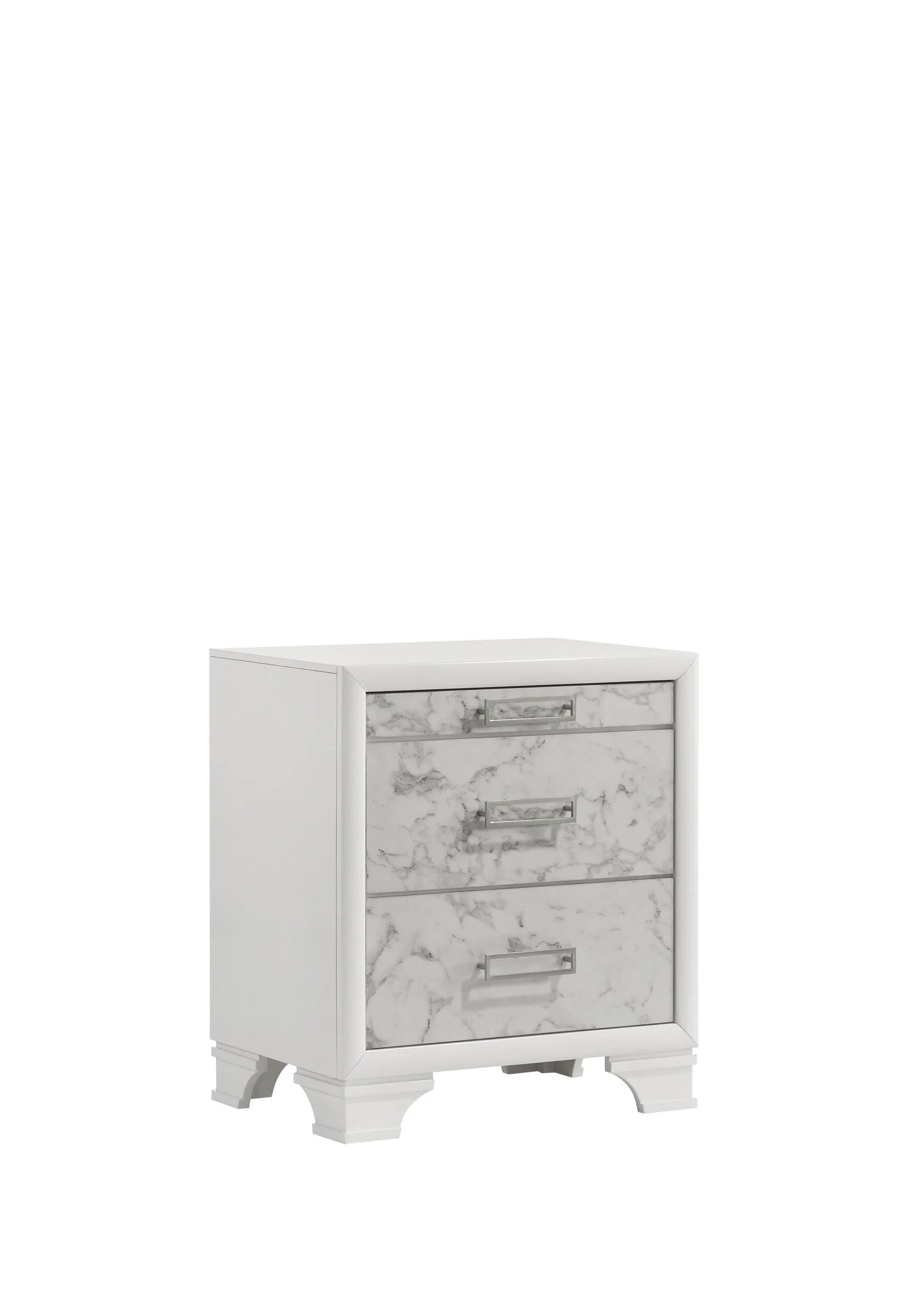 Soul Full 4PC Set including Manufactured Wood & Marble Accents in White