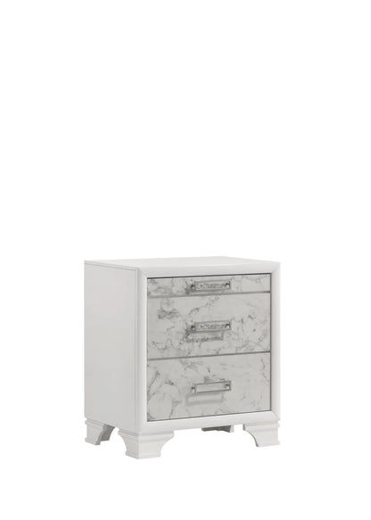 Soul Full 4PC Set including Manufactured Wood & Marble Accents in White