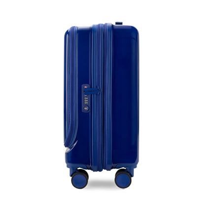 iFLY Odyssey 20" Hardside Carry-on Luggage with Front Opening Pocket, Navy