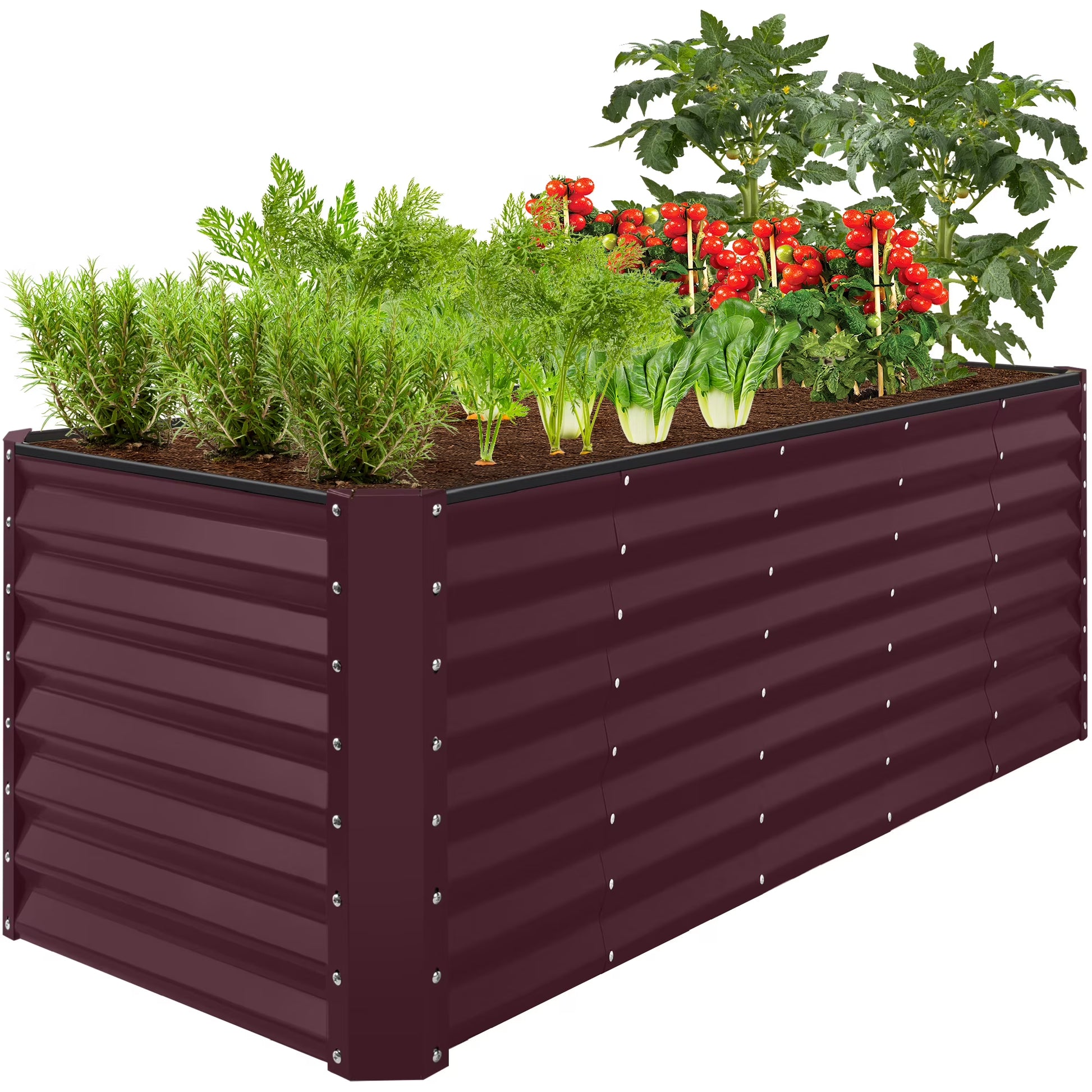 Best Choice Products 8x2x2ft Raised Metal Outdoor Garden Bed, Planter Box for Flowers, Vegetables, Herbs - Taupe