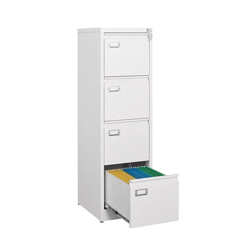 STANI 4 Drawer File Cabinet with Lock, Black Vertical Metal Filing Cabinets Home Office Storage File Cabinet for Hanging Files Folders Letter/Legal/A4 Size