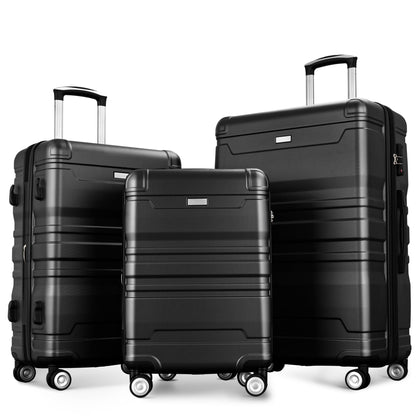 Luggage Suitcase 3 Piece Sets, New Model Expandable ABS Hardshell Luggage, Lightweight Carry-on Suitcase Sets with Spinner Wheels & TSA Lock, 20''/24''/28'', Blue Gray