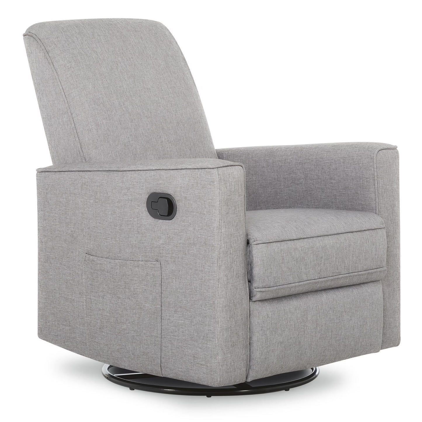 Evolur Raleigh Nursery Glider Recliner and Rocking Chair in Gray, 360° Swivel Motion, Multiple Recline Positions, Easy to Clean, FSC and Greenguard Gold Certified
