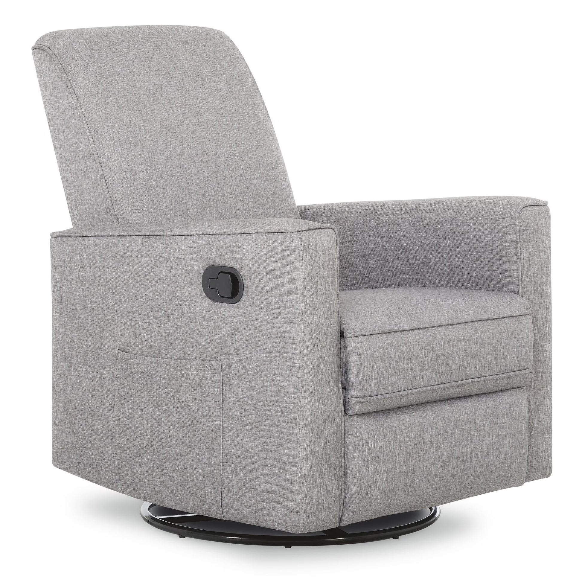 Evolur Raleigh Nursery Glider Recliner and Rocking Chair in Gray, 360° Swivel Motion, Multiple Recline Positions, Easy to Clean, FSC and Greenguard Gold Certified