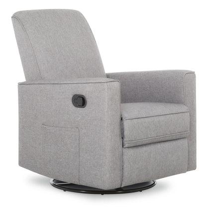 Evolur Raleigh Nursery Glider Recliner and Rocking Chair in Gray, 360° Swivel Motion, Multiple Recline Positions, Easy to Clean, FSC and Greenguard Gold Certified