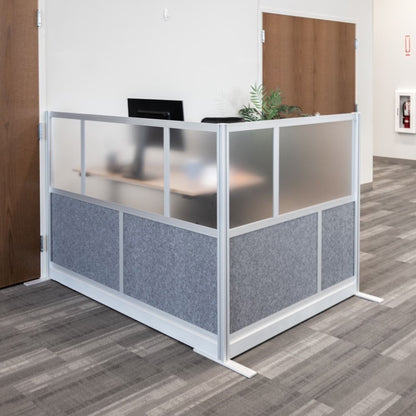 Luxor Freestanding Modular Room Divider Wall System with Built-in Cable Management Tray - 70" x 70" Add-On Wall