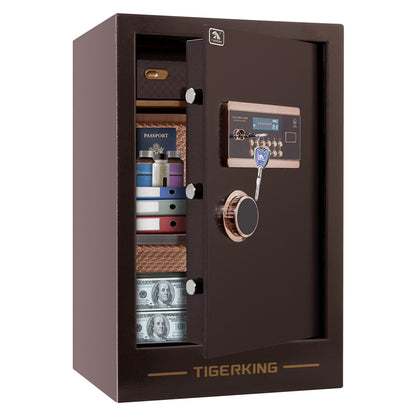 TIGERKING Safe Box 3.47 Cubic Feet, Double Large Safety Key Lock and Password Safes for Home Office