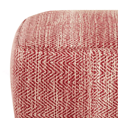 WyndenHall Terri Square Pouf Patterned Grey Melange Casual,Transitional