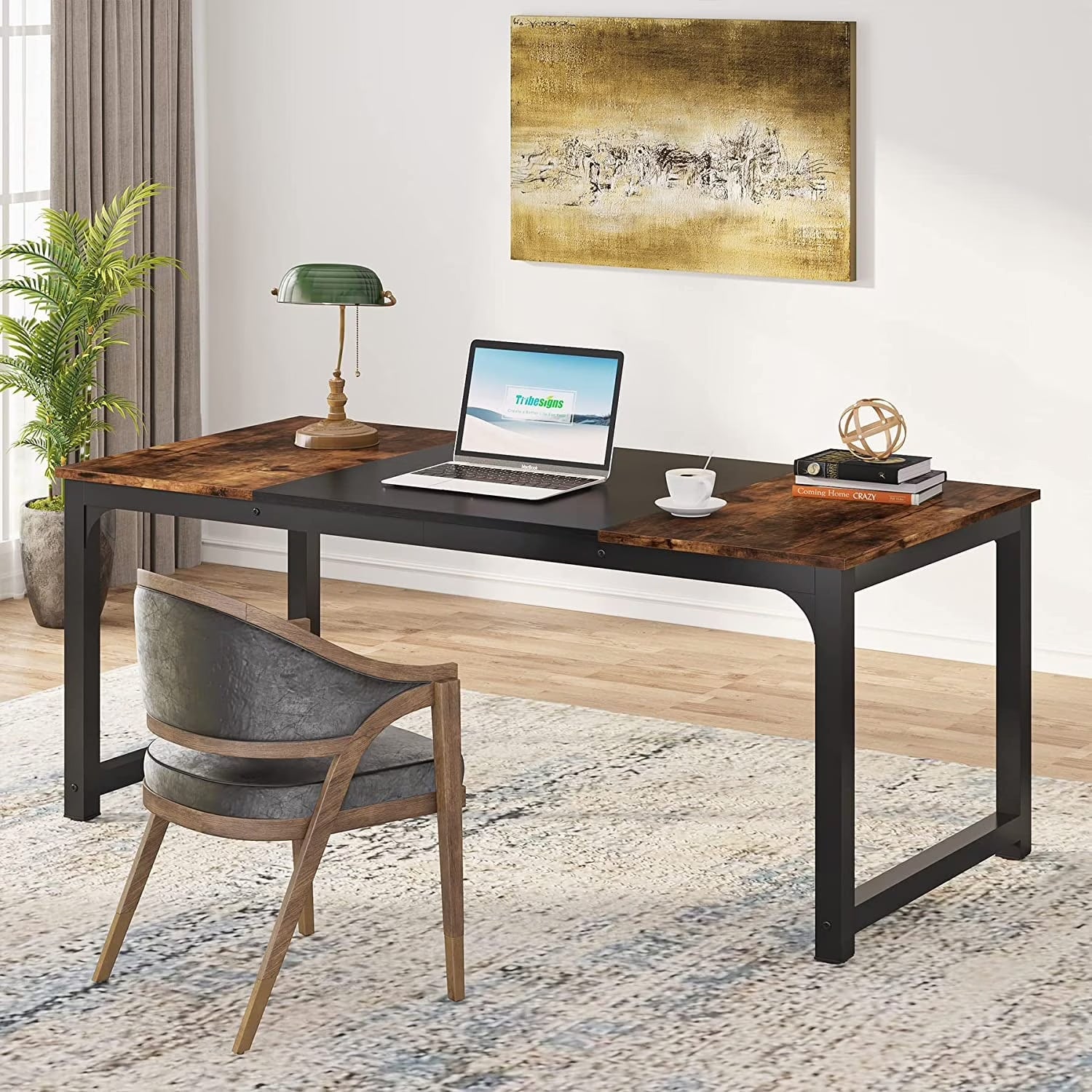 Large Simple Computer Desk Office Computer Table Writing Table for Home Office 63" L x 31.5" W x 29.5" H - Off White