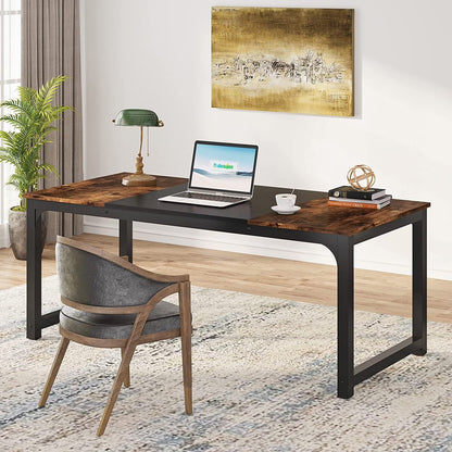 Large Simple Computer Desk Office Computer Table Writing Table for Home Office 63" L x 31.5" W x 29.5" H - Off White