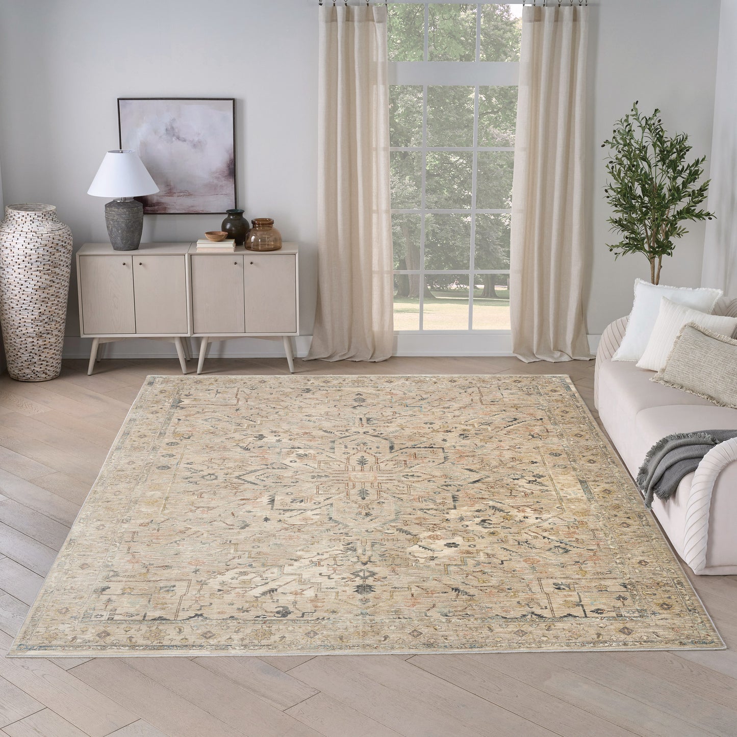 Nourison Antiqua Area Rug, Rose 9’ x 12’7”