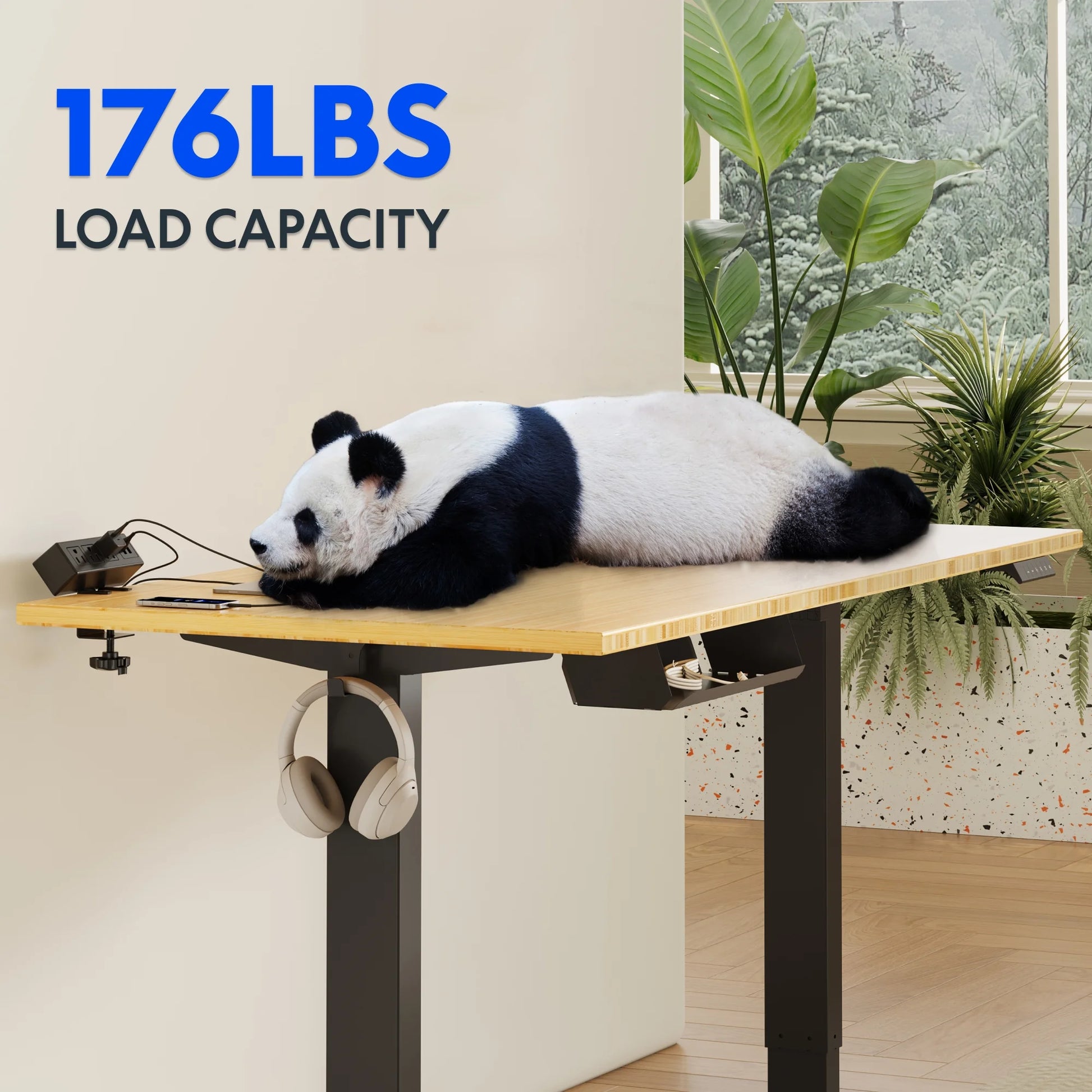 Flexispot 55"x28" Erogonomic Home Office Height Adjustable Standing Desk Bamboo Desktop Computer Desk