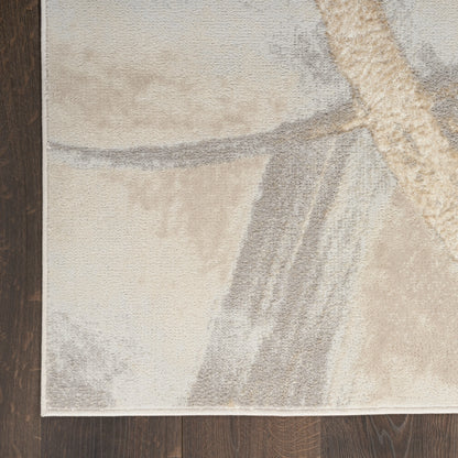 Inspire Me! Home Decor Brushstrokes Abstract Beige/Grey 5'3" x 7'3" Area Rug (5x7)