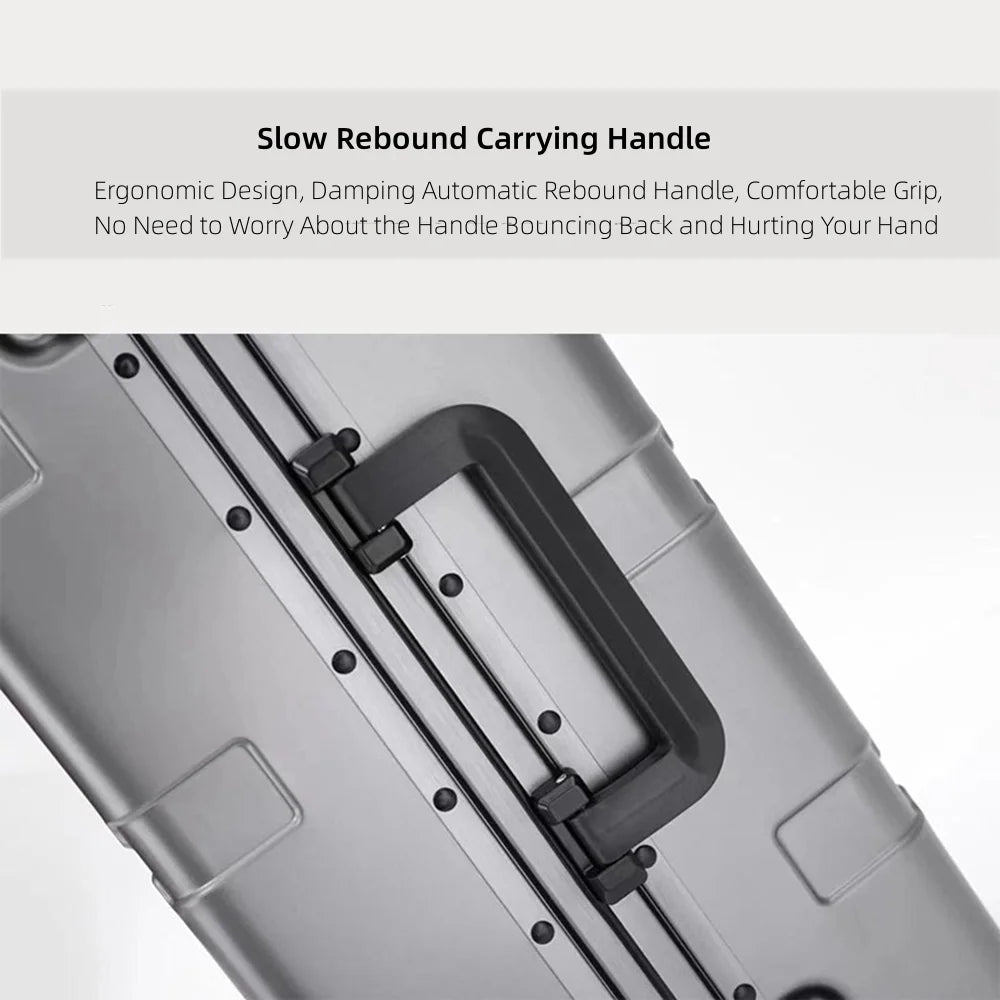 All Aluminum Magnesium Zipperless Carry on Luggage Airline Approved, Hardside Carry on Suitcase with TSA Lock, Lightweight Hardshell Luggage Metal Rolling Luggage for Travel