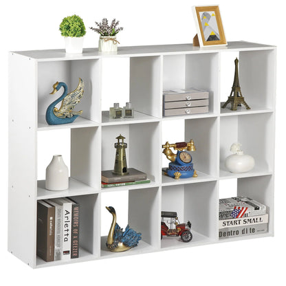 ZENSTYLE 12 Cubes Storage Shelves Organizer Bookshelf Display Cabinet for Home Office White