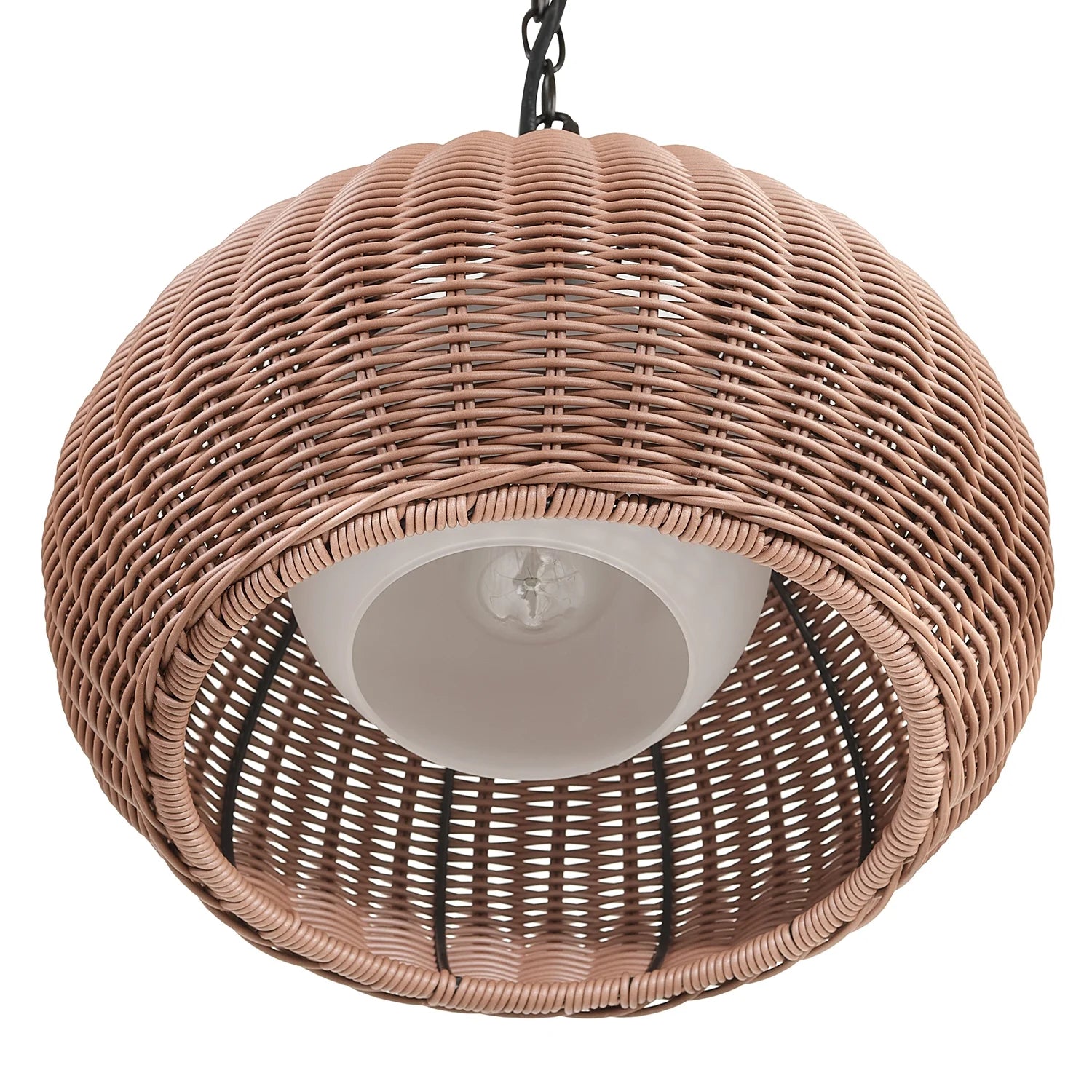 Globe Electric Salvador 1-Light Plastic Rattan Shade Outdoor Plug-in Pendant Light
