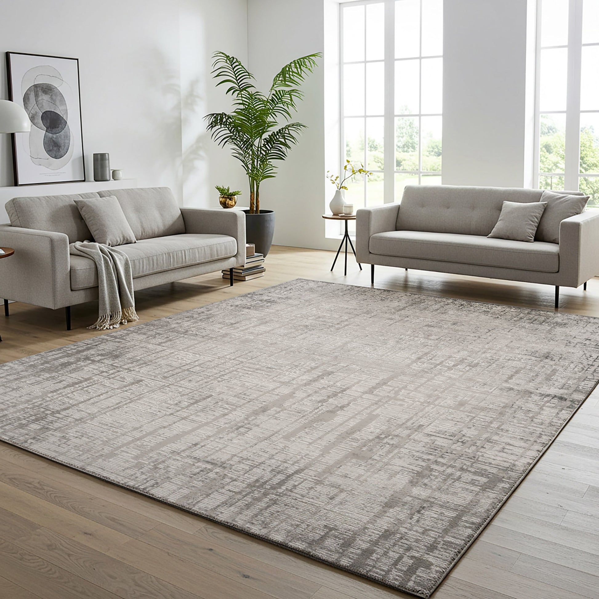 Divina Area Rug, Aloma Cream & Gray, 7’10” x 10’
