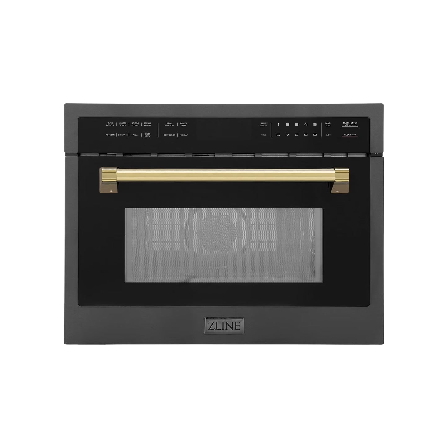 ZLINE Autograph Edition 24" 1.6 cu ft. Built-in Convection Microwave Oven in Stainless Steel and Matte Black Accents