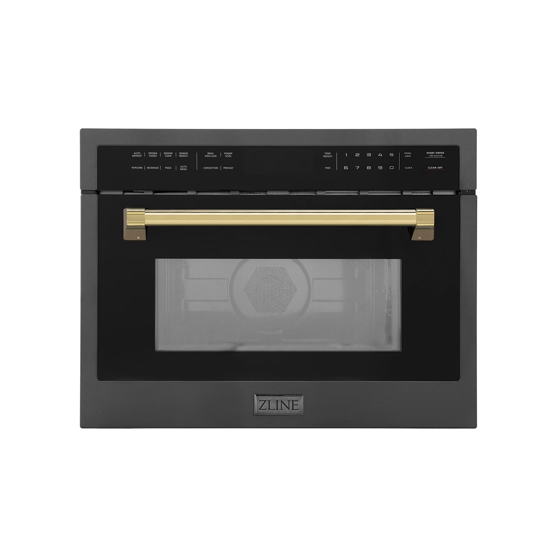 ZLINE Autograph Edition 24" 1.6 cu ft. Built-in Convection Microwave Oven in Stainless Steel and Matte Black Accents