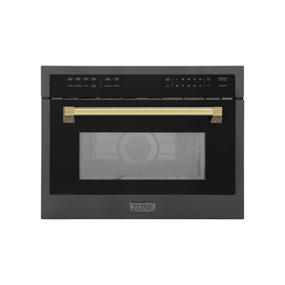 ZLINE Autograph Edition 24" 1.6 cu ft. Built-in Convection Microwave Oven in Stainless Steel and Matte Black Accents