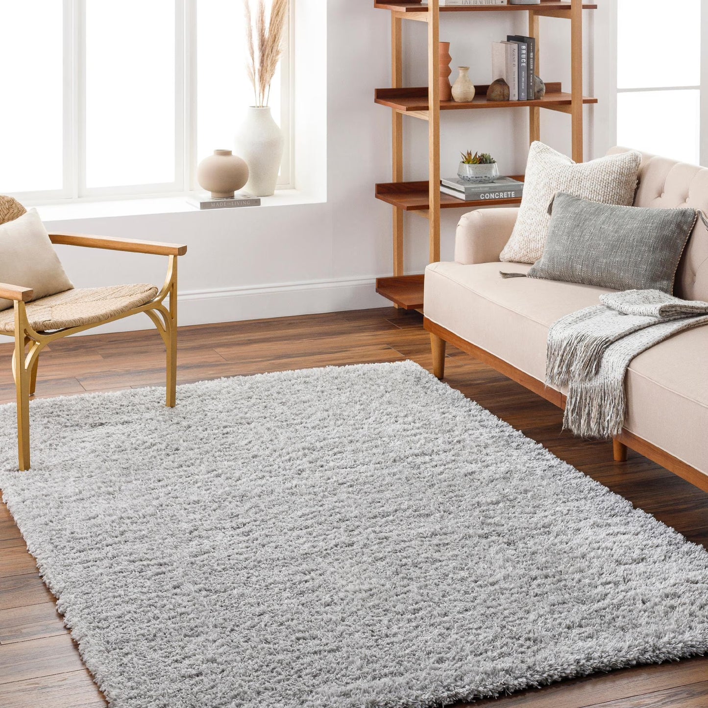 Mark& Day Area Rugs, 5x7 Elk River Modern White Area Rug (5'3" x 7')