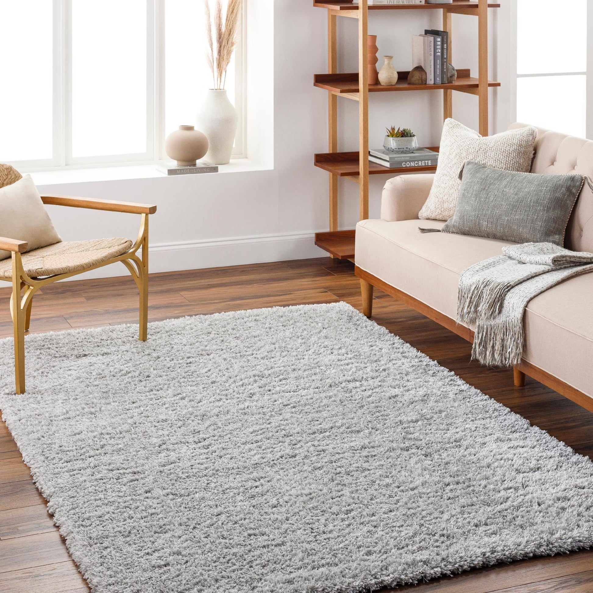 Mark& Day Area Rugs, 5x7 Elk River Modern White Area Rug (5'3" x 7')