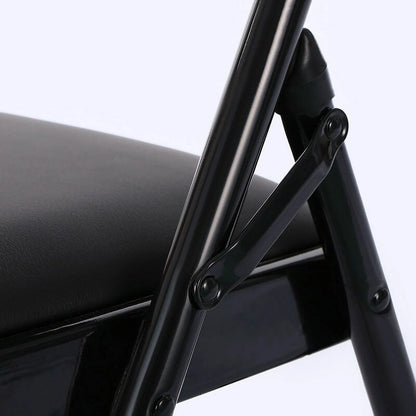 Folding Chairs with Leather Padded Seats Black for Home Office 6-Pack