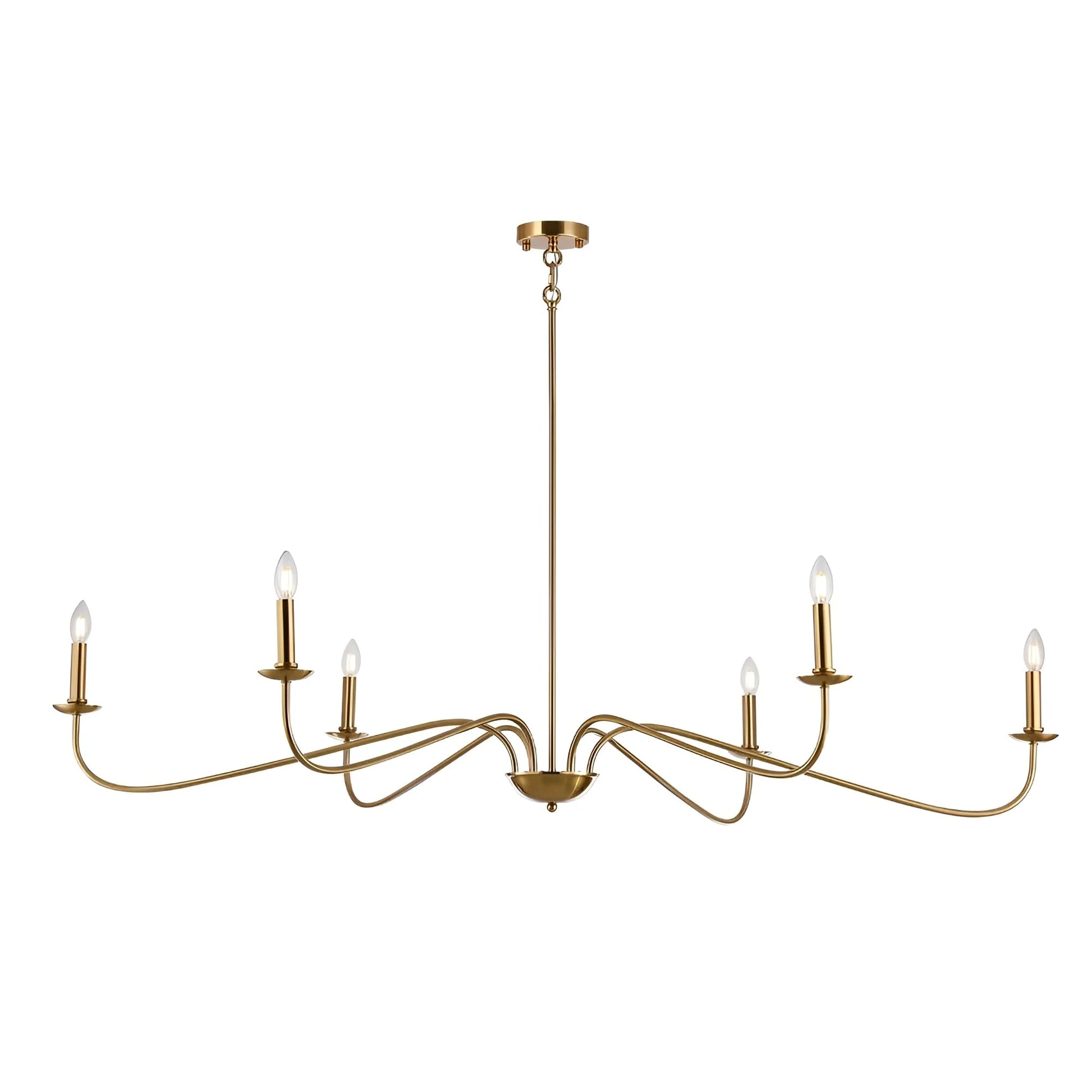 6-Light Classic French Minialist Chandelier with Candle-Style Lighting Black