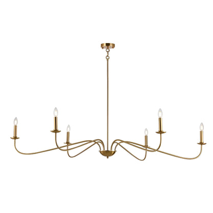 6-Light Classic French Minialist Chandelier with Candle-Style Lighting Black