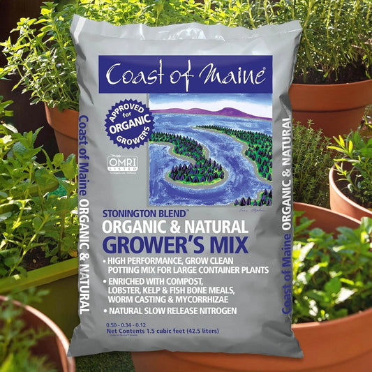 Coast of Maine Stonington Blend, 1.5 cu ft (Pack of 2) Organic and Natural Growers Mix for Large Container Plants