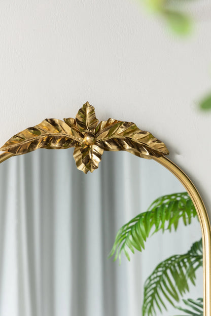 Full Length Mirror 24" x 36" Arched Wall Mirror with Gold Metal Frame, Wall Mirror for Living Room Bedroom Hallway,Full Body Mirror