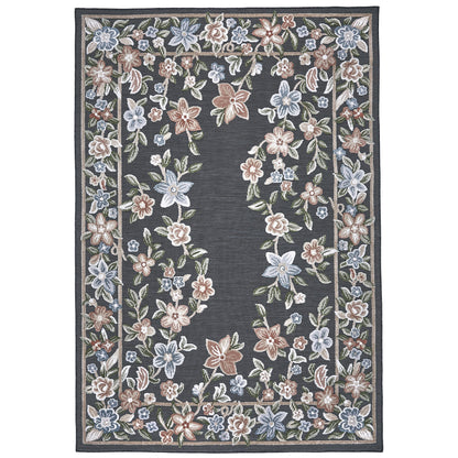 Laguna Indoor/Outdoor Area Rug, Beta Black, 6'6' x 9’6'
