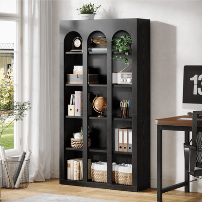 Tribesigns 5-Tier Farmhouse Tall Bookshelf, 70.87-Inch Rustic Wood Bookcase with Open Shelves, Large Mid Century Modern Book Shelf Vintage Display Storage Shelving Unit for Home Office