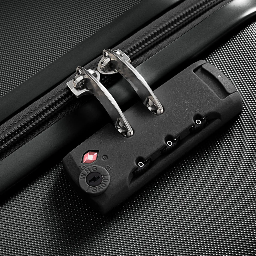 DECMAY 3-Piece ABS Luggage Set with Spinner Wheels and Cup Holder, Airline Carry-On Approved