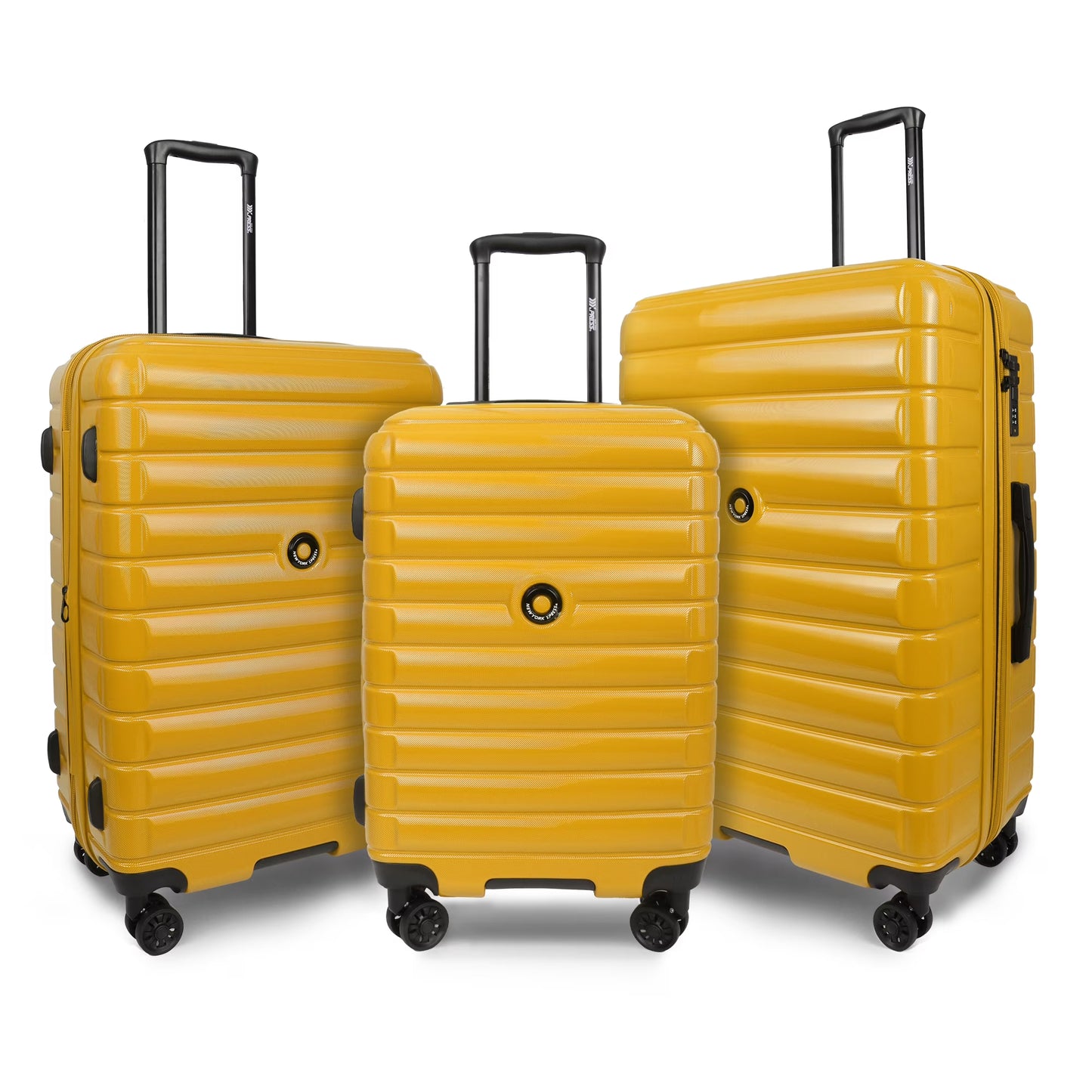 3 Piece Hardshell Luggage Set Expandable Hardside Suitcase with Spinner Wheels and TSA Lock, Lightweight Carry on and Checked Luggage 20" 25" 29", Yellow, LA13601