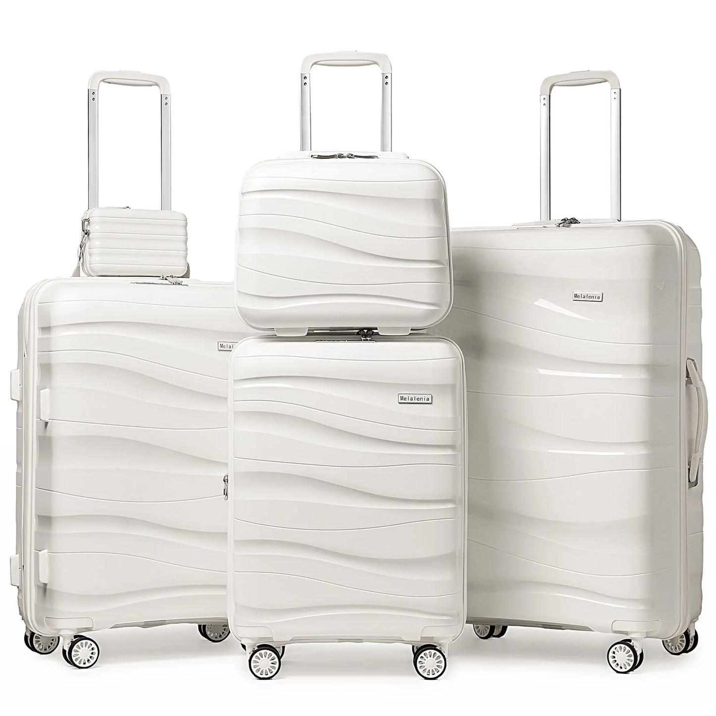 Melalenia Luggage Set , Expandable Carry-on Suitcase with Spinner Wheels Hardside 5PCS Set with TSA Lock