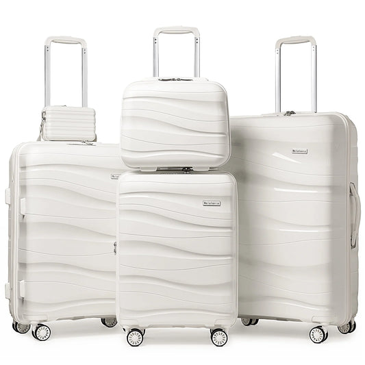 Melalenia Luggage Set , Expandable Carry-on Suitcase with Spinner Wheels Hardside 5PCS Set with TSA Lock