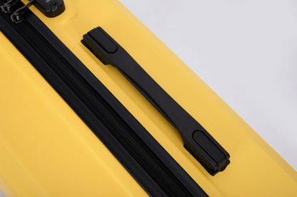 3 Piece Luggage Sets, ABS Lightweight Suitcase(20/24/28), Carry on Hard-Shell Luggage with 2 Hooks, Telescopic Handle, Spinner Wheels and TSA Lock, Yellow