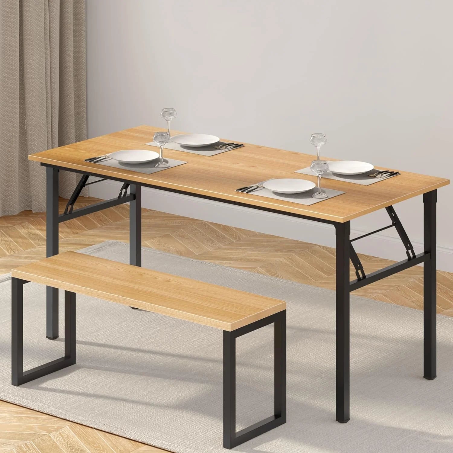Home Office Desk - Large Computer Desk Sturdy Table Foldable Desk Gaming Computer Table No Assembly Required AC5BB 60 inch