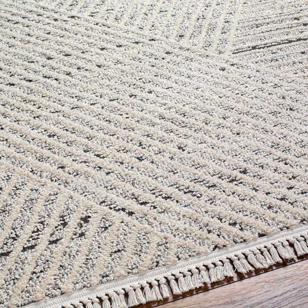 Livabliss Berlin Bohemian Geometric Area Rug,7'10" x 10',Cream/Black