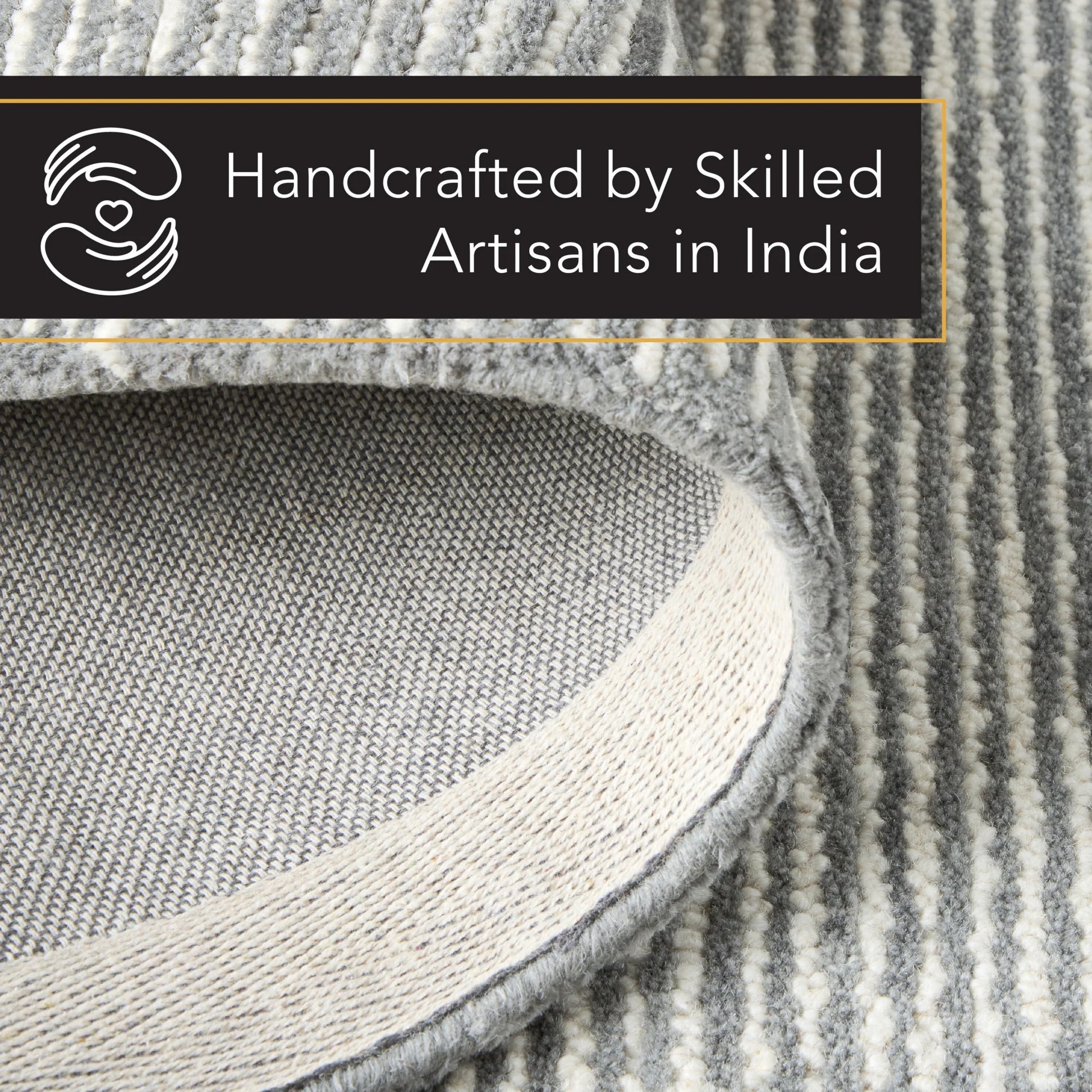TOWN & COUNTRY LUXE Rita Ribbed Textured Hand Tufted 100% Wool Area Rug, Grey/Blue/Ivory, 5'x7'