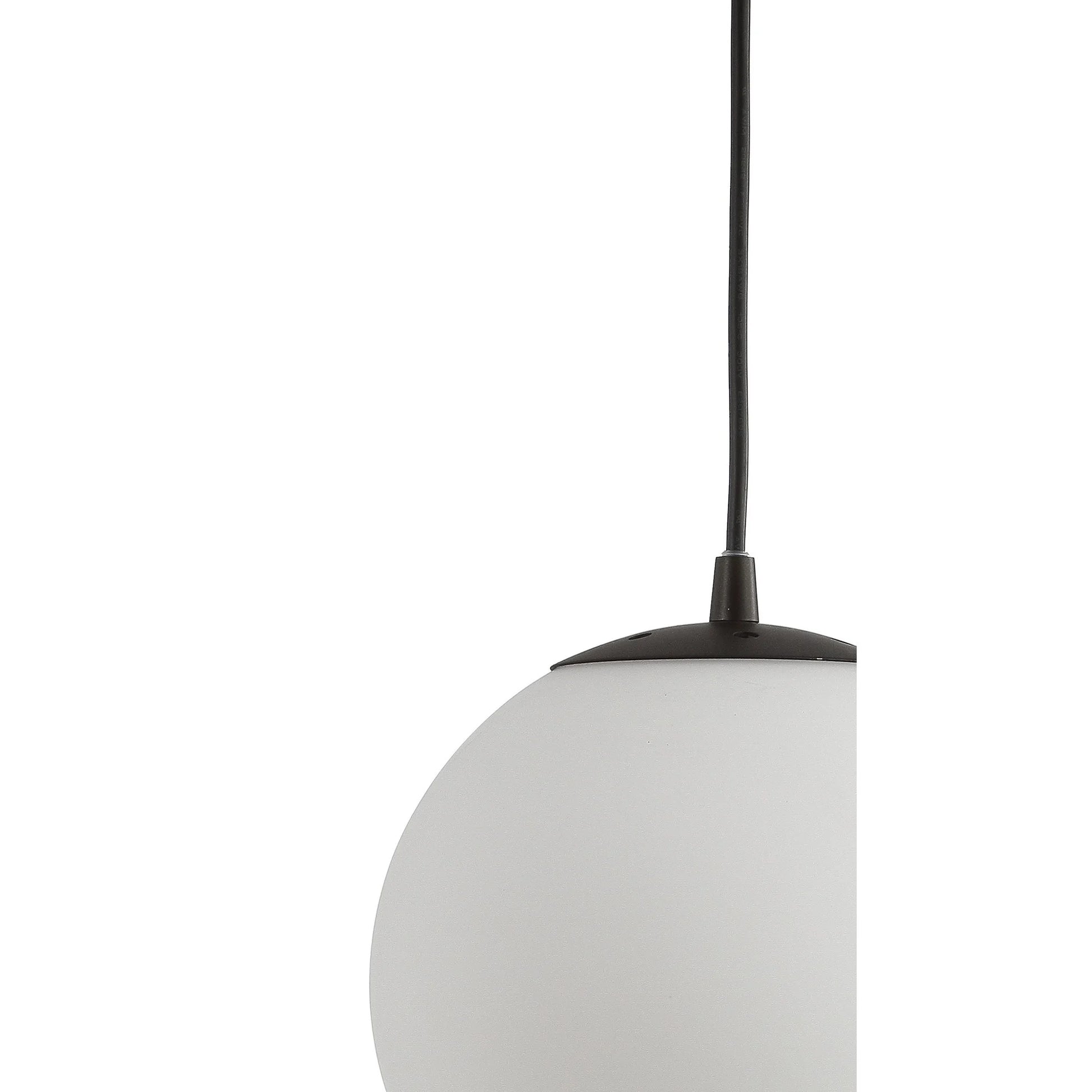 JONATHAN Y Bleecker 7.75" Metal/Glass Globe LED Pendant, White/Oil Rubbed Bronze